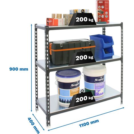 Simonrack Leichte Metallregal Anthrazit und Weiß