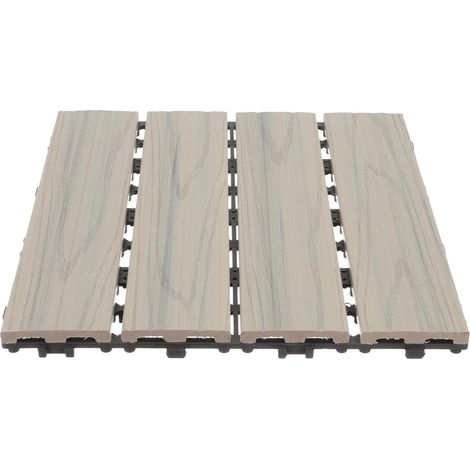 Wpc Balkonbodenplatten Holzoptik 40x40cm für Outdoor und