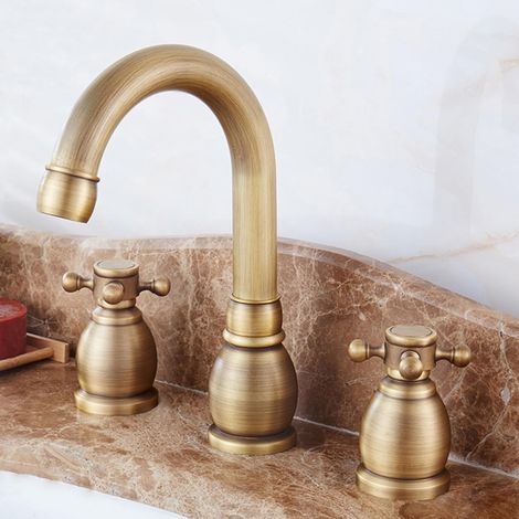 Robinet de lavabo, 3 trous, pour salle de bain et sanitaires (1/5)