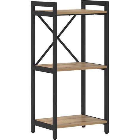 Bibliothèque industrielle à étagères en bois d’ingénierie, chêne artisanal, 40 x 30 x 85 cm - PANGIVO (1/5)