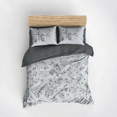 Parure de housse de couette en satin de coton 260x220 cm 2 places Moale (1/3)