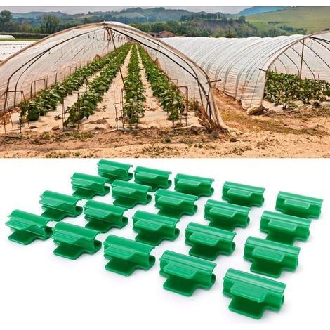 Pince de Couverture Vegetale, 20 Pices Pinces de Film en Plastique Serre Plante Couverture de Film Clip de Boucle pour Plantes Film Fixe 11mm Tube Rond (1/5)