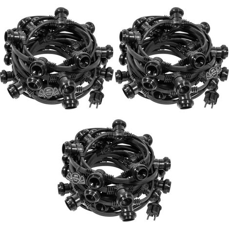 Guirlande lumineuse d'extérieur 30m noire IP65 – 90 douilles E27 étanches – Raccordable pour ambiance festive jardin terrasse (1/5)
