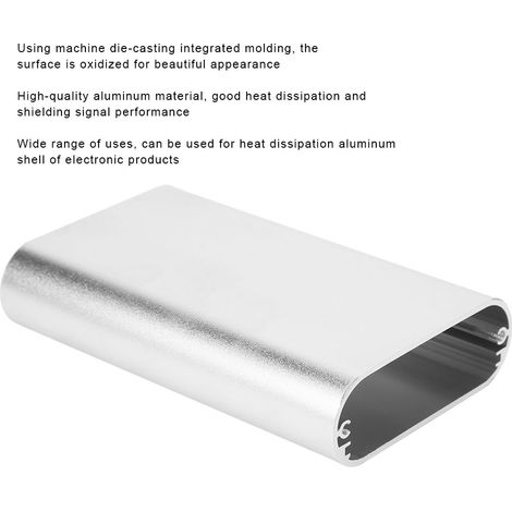 Boîtier électronique en aluminium argent mat pour autoradio batterie externe, boitier de protection 24x70x110mm (1/5)