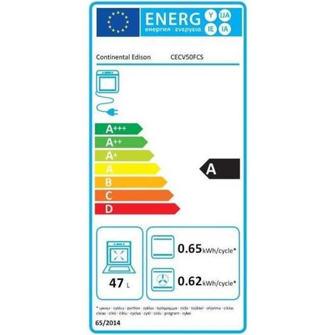 Glaskeramik-Küchenherd Continental Edison CECV50FCS 4 Kochfelder Elektrobackofen 47 L grau