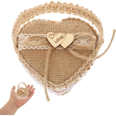 2 pièces Panier Mariage Boîte Bague Forme Cœur Coffret Porte Alliance Créatif pour Fiançailles et Mariage Rangement Bijoux Sécurisé et Décoratif (1/5)