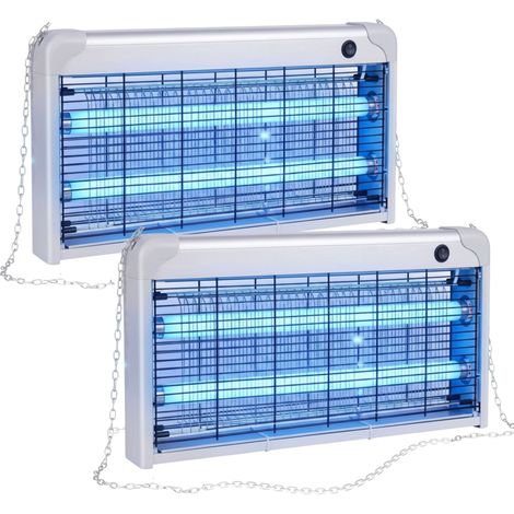 2X Zanzariera Elettrica 30W Lampada Fluorescenza Kill Pest UV Zanzare Insetti