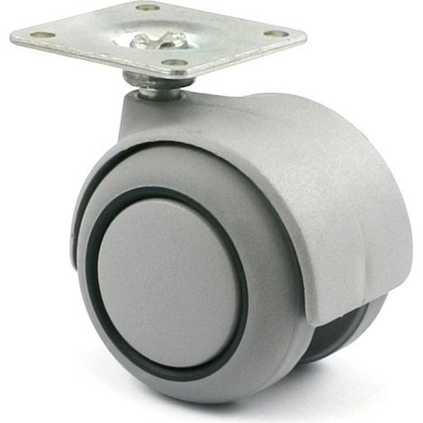 rueda giratoria onix aro de goma ø50 gris pl- banda rodadura de goma, aro central negro (1/2)
