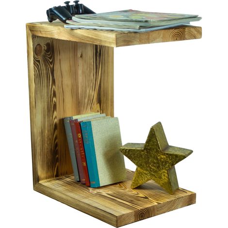 Beistelltisch 50x40x30cm Sitzhocker in geflammt (1/5)