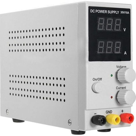 Labornetzgerät, 0-30V 0-10A DC Power Supply Einstellbar Gleichstromversorgung, Regelbar Netzgerät mit LED-Anzeige, Netzteil Strommessgeräte, Stabilisiertes Schaltnetztei (1/5)