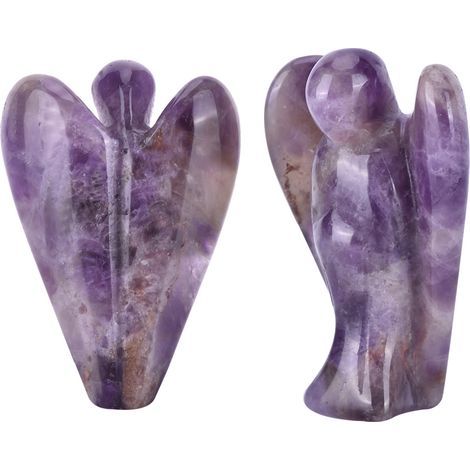 Figurine Ange Sculptée Main en Quartz Clair Naturel - Décoration Spirituelle (01) (1/5)