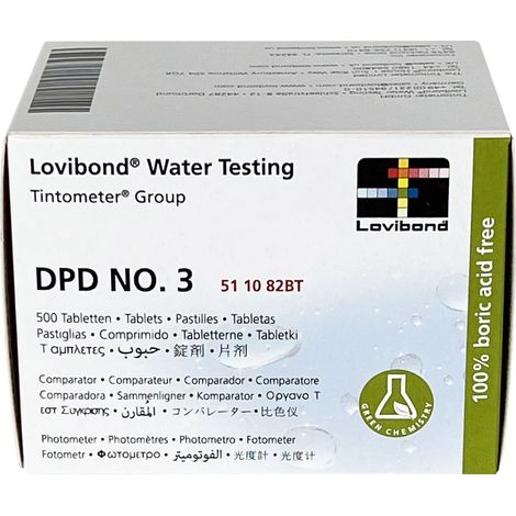 500 Pastiglie Reagenti DPD3 Lovibond per Misurazione Cloro Totale per Fotometro Elettronico Scuba / MD / PM600 / Multidirect (1/3)