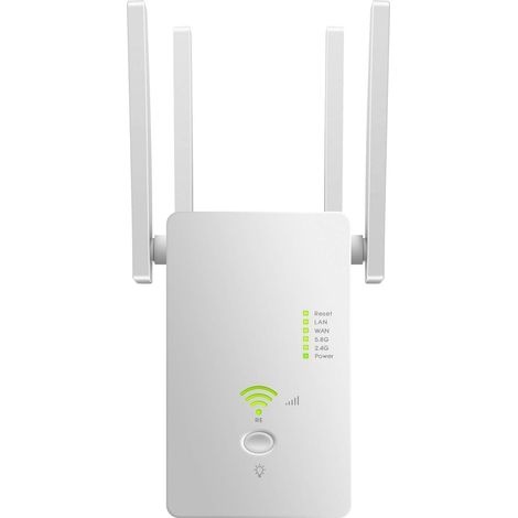 Repetidor Wi-Fi Koanni de doble banda 2.4 GHz/5 GHz con amplificador de señal de 1200 Mb/s (1/5)