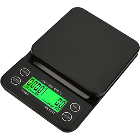 Balance de cuisine 3 kg, précision 0,1 g, affichage numérique, minuteur pour aliments, thé et café (1/5)