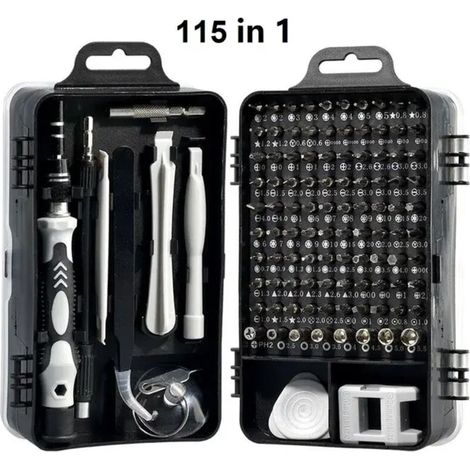 SABIR 115 en 1 Tournevis Multifonctions Montre Téléphone Ordinateur Démonter Outil De Réparation Embouts Tournevis Mini Mallette À Outils pour Réparation 115 en 1 (1/4)