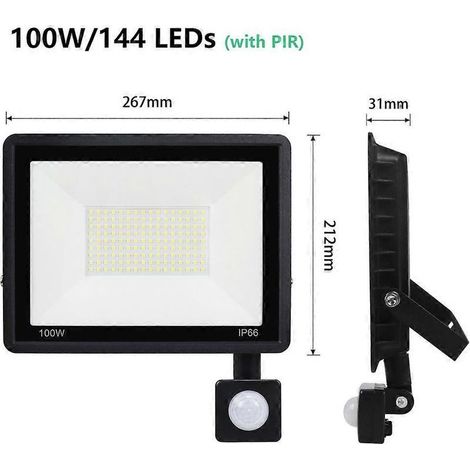 Online Store - Projecteur 100 W RGB IP66 étanche à l'eau et à la poussière, haute luminosité, pour jardin extérieur (1/5)