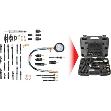 Kstools – Coffret d'outils de contrôle de compression moteur diesel 36 pièces – Pression jusqu'à 70 bars – Adaptateurs pour bougies et injecteurs (1/5)
