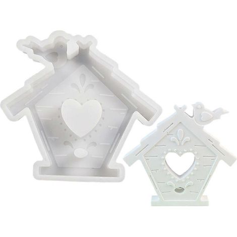 Moules en silicone Heart House pour bougies, savons, décorations en plâtre et résine. (1/4)