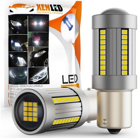 2x Ampoules P21W - 66 LED - Blanc pur - 1000Lms - X-LED Intensity CANBUS - 10-30V - 22W - 1156 BA15S (1/5)