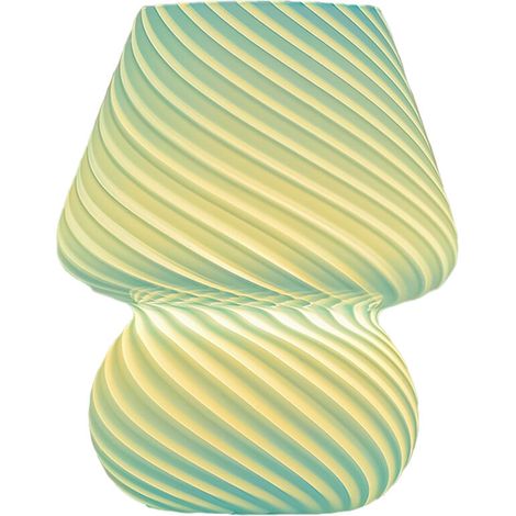 Bardusch-Lampe champignon, lampe de chevet champignon en verre, petite lampe de chevet rayée, lampe tourbillon (1/5)