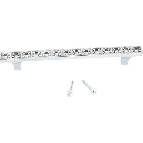 Poignées de porte en alliage de zinc pour armoire/penderie, motif cristal diamant 6715 (128 mm / 5,0 po) (1/4)