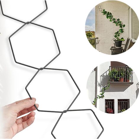 Treillis à chaîne pour plantes grimpantes, accessoires pour plantes d'intérieur et d'extérieur, Support de vigne, anneau hexagonal en fer (1/5)
