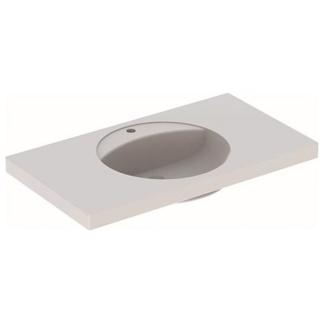 GE Preciosa Lavabo avec surface de rangement 100x55cm, avec robinetterie, sans huile, blanc