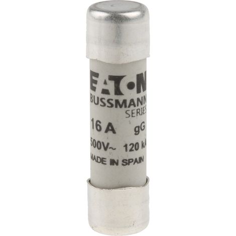 EATON C10G16 INSERT DE SÉCURITÉ, BASSE TENSION, 16 A, AC 500 V, 10 X 38 MM, GL/GG, IEC
