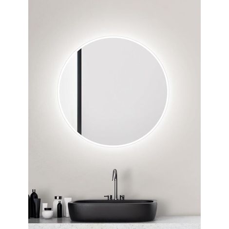 Runder LED-Badezimmerspiegel – Durchmesser: 60 cm – Wandspiegel mit Beleuchtung – Dank Aluminiumgehäuse auch für Feuchträume geeignet – Lichtfarbe: Neutralweiß (1/4)