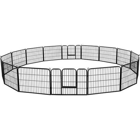 Yaheetech 16 Panel Puppy Run Metall Laufstall Zaun Mesh Puppy Kaninchen Outdoor-Gehäuse mit 2 Türen für Outdoor-und Indoor-Einsatz (1/5)
