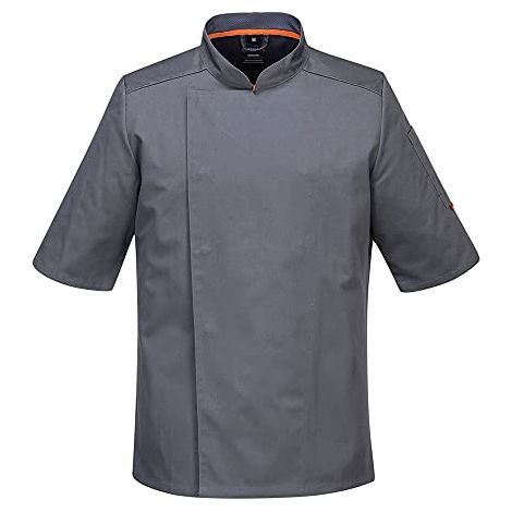 Veste De Cuisinier Maille Pro S/s Couleur : Gris Ardoise Taille Xxl - Portwest (1/4)