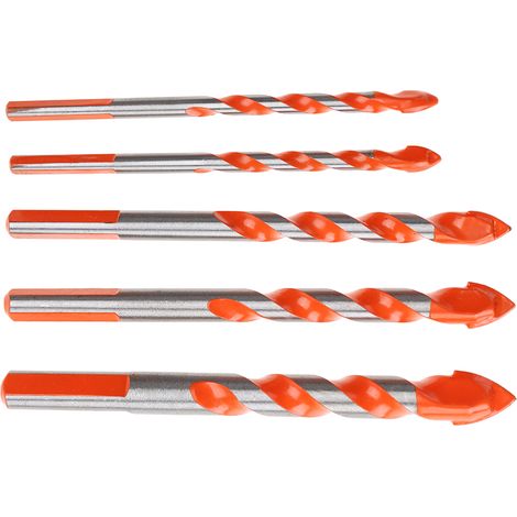 Lot de 5 forets multifonctionnels en alliage avec poignée triangulaire pour perceuse électrique manuelle, de 6 à 12 mm (1/5)