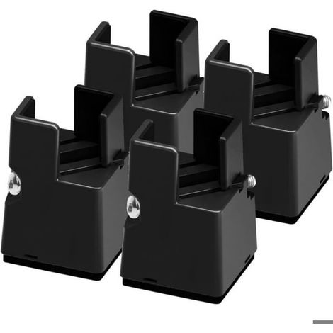 Rehausseur De Lit - 50 mm - Pince À Vis Réglable - Pour Pieds Carrés Ou Ronds 22 À 42 mm - Lot De 4 (1/4)