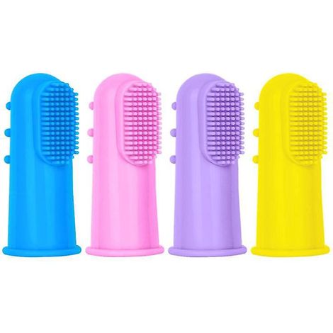 4 Pices Brosse Dents Pour Chien, Brosse Dents Pour Animaux De Compagnie En Silicone 360 Pour Nettoyer Dents, Soins Dentaires, Brosse Dent Chien (1/5)