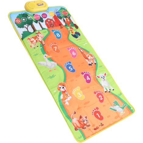 Tapis musical pour bébé, piano, empreintes d'animaux, couverture pliable, jouet musical éducatif (1/5)