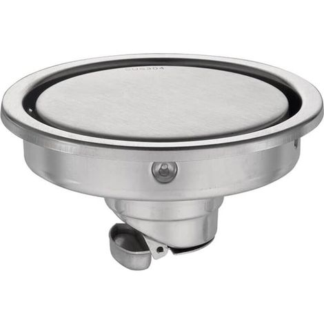 Siphon de sol en acier inoxydable 304 – Grille ronde – Anti-odeurs – Capacité de drainage 98% – Pour salles de bain et cuisines (1/5)