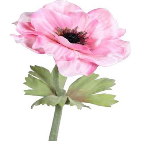 Anémone artificielle en tige H 35 cm superbe tete lumineuse Rose beauty - couleur: Rose beauty