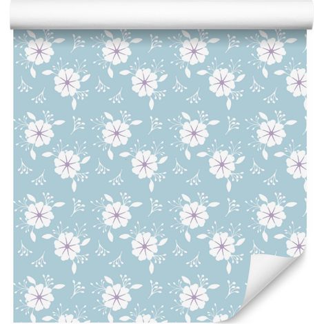 Papel pintado Daisy, verde celadón y blanco, para salón y dormitorio, 50x1000 cm (1/5)