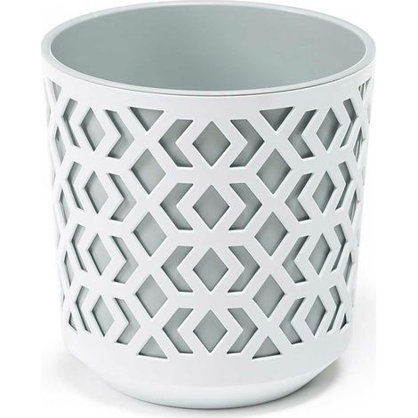 Vaso etnico bianco e grigio 19xh20 cm (1/5)