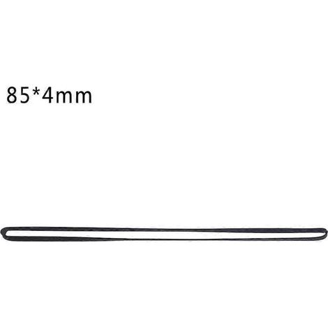 Courroie plate de 4 mm de large pour magnétophone à cassettes, courroie standard assortie pour enregistreur - pliée en deux, 85 mm -