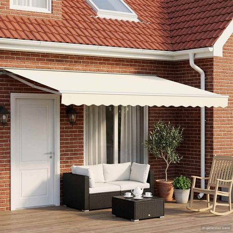 Toldo retráctil manual Crema 4,5 x 3,5 m