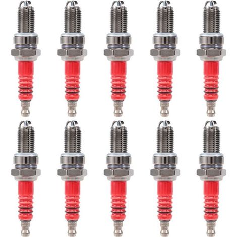 Adatte per confezioni da 10 candele D8TC a 3 elettrodi, compatibili con motociclette, scooter, ATV e quad da 125cc, 150cc, 200cc e 250cc.