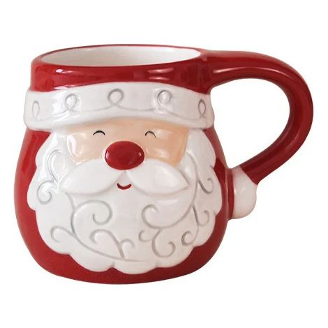 (Style 2) Mug de Noël créatif en céramique, décoré de motifs de Père Noël et de rennes (1/5)
