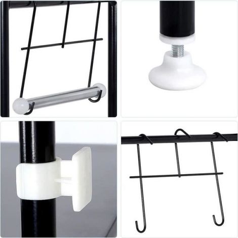 Etagère de Salle de Bain - - 3 Tablettes - Métal Laqué - Dimensions 165x55x26cm - Design Contemporain (1/4)