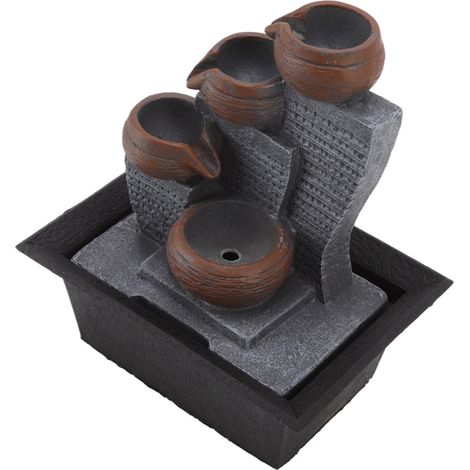 Fontaine de table avec éclairage coloré, en résine, effet cascade, idéale pour la maison ou le bureau. Prise UE 220-240 V. (1/5)