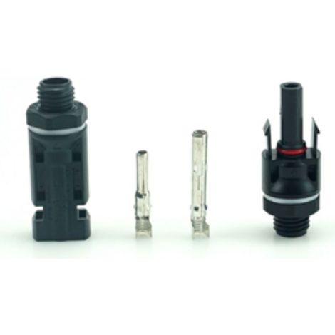 PVS-CON-PV004-P-SET: set di connettori solari maschio + femmina tipo MC4 - compatibili per il montaggio su pannello