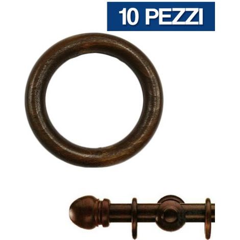 ANELLO LEGNO PER BASTONE TENDA NOCE PZ 10 D. INTERNO 52 MM ESTERNO 70 MM (23138) (1/2)