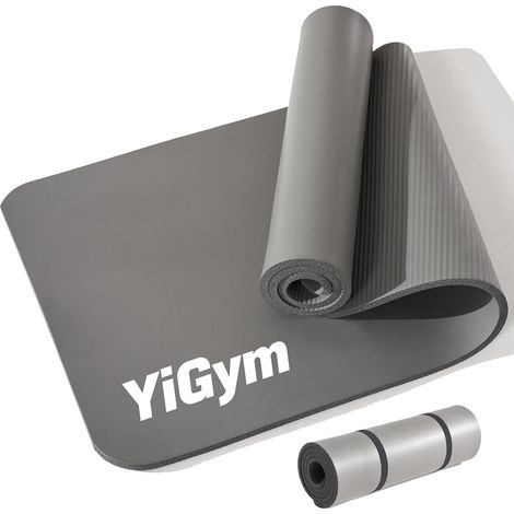 Tapis de gymnastique - 195 x 61 x 1,2 cm - En NBR - épais - Avec sangle de transport (1/5)