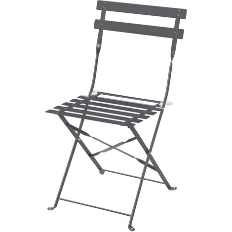Sedia da giardino pieghevole in metallo grigio antracite