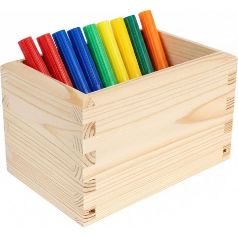 Creative Deco Organizer Impilabile in Legno di Pino Naturale 15 x 10 x 9 cm – Scatola Portaoggetti con Fondo in MDF per Casa, Ufficio e Découpage
